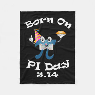 Geboren op pi dag 3.14 maart 14e verjaardag Grappi Fleece Deken