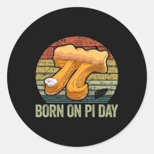 Geboren op pi dag Shirt 3 Ronde Sticker