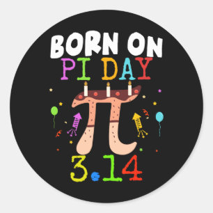 Geboren op Pi Dag Verjaardag 2025 Happy Pi Day Wis Ronde Sticker