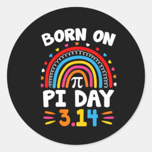 Geboren op Pi Dag Verjaardag 2025 Happy Pi Day Wis Ronde Sticker