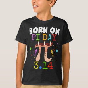 Geboren op Pi Dag Verjaardag 2025 Happy Pi Day Wis T-shirt