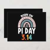 Geboren op Pi-dag verjaardag Wiskunde Grappig Briefkaart (Voorkant / Achterkant)