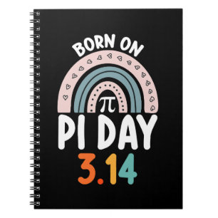 Geboren op Pi-dag Verjaardag Wiskunde Grappig Notitieboek