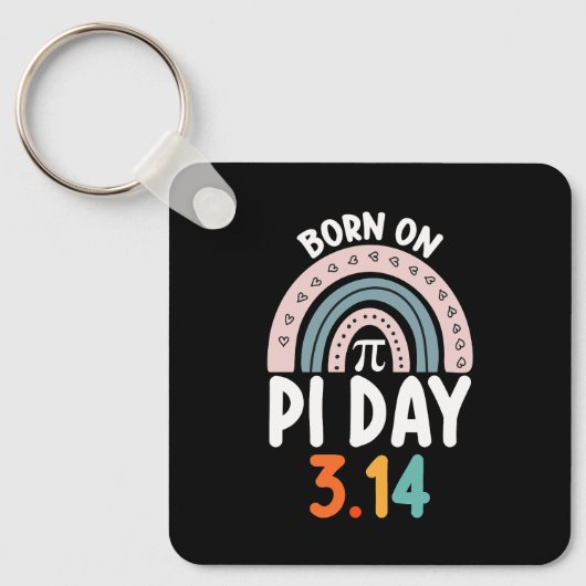 Geboren op Pi-dag Verjaardag Wiskunde Grappig Sleutelhanger (Voorkant)
