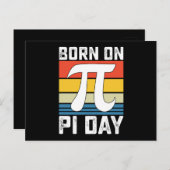 Geboren op Pi Day Birthday Wiskunde Mathematics Briefkaart (Voorkant / Achterkant)