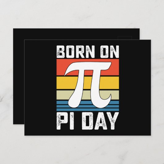 Geboren op Pi Day Birthday Wiskunde Mathematics Briefkaart (Voorkant / Achterkant)