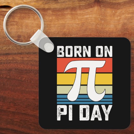 Geboren op Pi Day Birthday Wiskunde Mathematics Sleutelhanger (Voorkant)