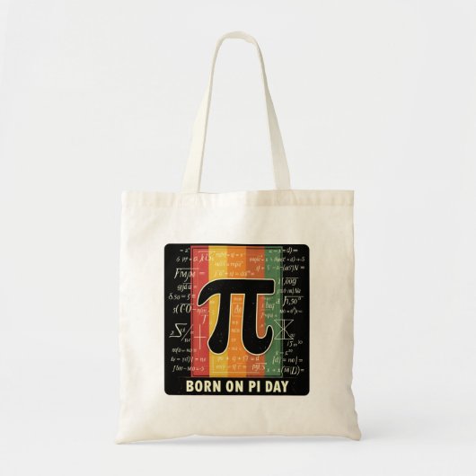 Geboren op Pi Day Retro Wiskunde Tote Bag (Voorkant)