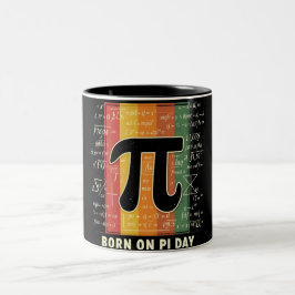 Geboren op Pi Day Retro Wiskunde Tweekleurige Koffiemok