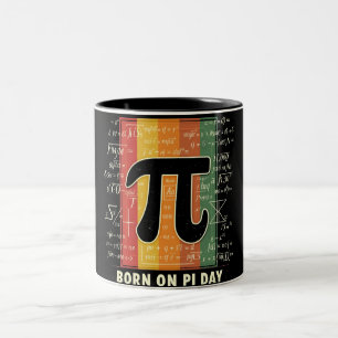 Geboren op Pi Day Retro Wiskunde Tweekleurige Koffiemok