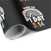 Geboren op Pi Day Verjaardag Wiskunde Funny Cadeaupapier (Rol Hoek)