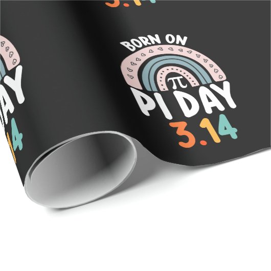 Geboren op Pi Day Verjaardag Wiskunde Funny Cadeaupapier (Rol Hoek)