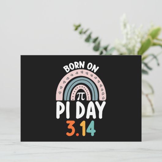 Geboren op Pi Day Verjaardag Wiskunde Funny Kaart (Staand voorkant)