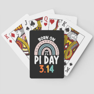 Geboren op Pi Day Verjaardag Wiskunde Funny Pokerkaarten