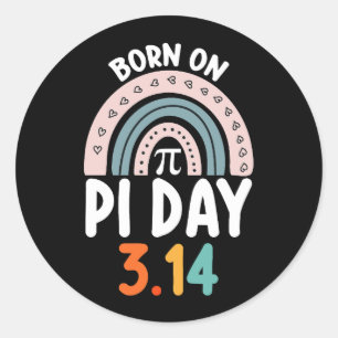 Geboren op Pi Day Verjaardag Wiskunde Funny Ronde Sticker