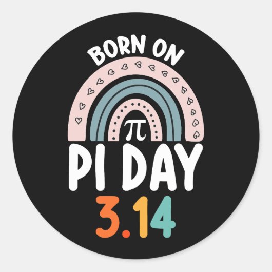 Geboren op Pi Day Verjaardag Wiskunde Funny Ronde Sticker (Voorkant)