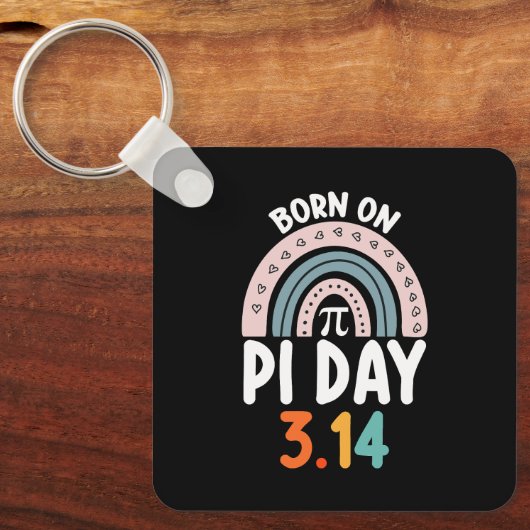 Geboren op Pi Day Verjaardag Wiskunde Funny Sleutelhanger (Voorkant)