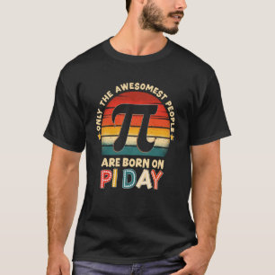 Geboren op Pi-verjaardag Retro Pi-symbool Jongen M T-shirt