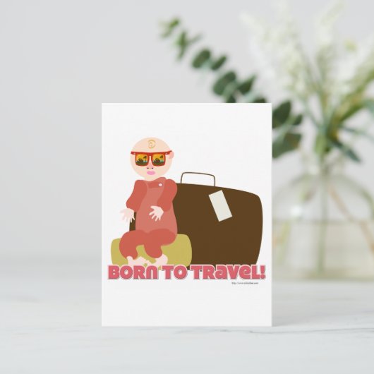 Geboren op reis briefkaart (Staand voorkant)