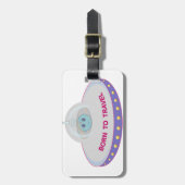 Geboren op reis naar een schattige buitenaardse en bagagelabel (Voorkant verticaal)