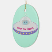 Geboren op reis naar een schattige buitenaardse en keramisch ornament (Links)