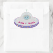 Geboren op reis naar een schattige buitenaardse en rechthoekige sticker (Tas)