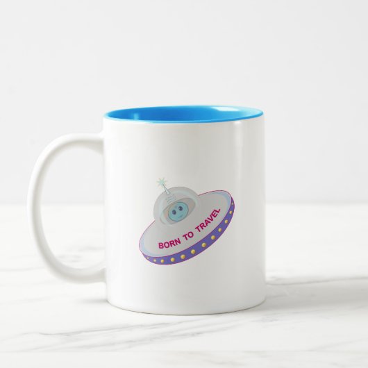 Geboren op reis naar een schattige buitenaardse en tweekleurige koffiemok (Links)