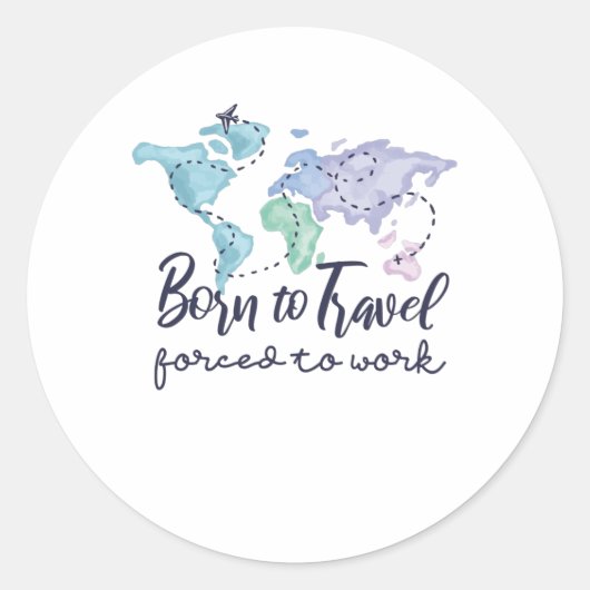 Geboren op reis ronde sticker (Voorkant)