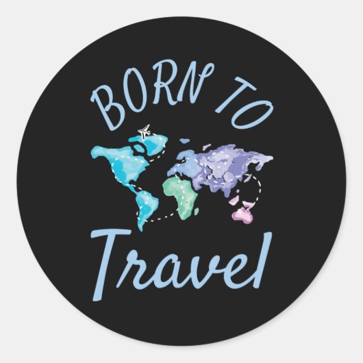 Geboren op reis ronde sticker (Voorkant)