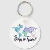 Geboren op reis sleutelhanger (Voorkant)