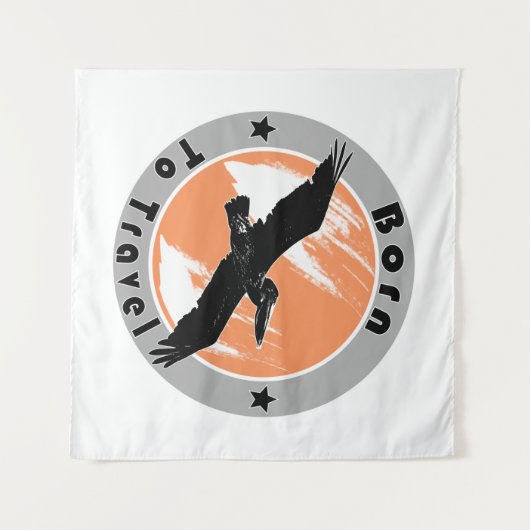 Geboren op reisbanden wandkleed (Voorkant (horizontaal))