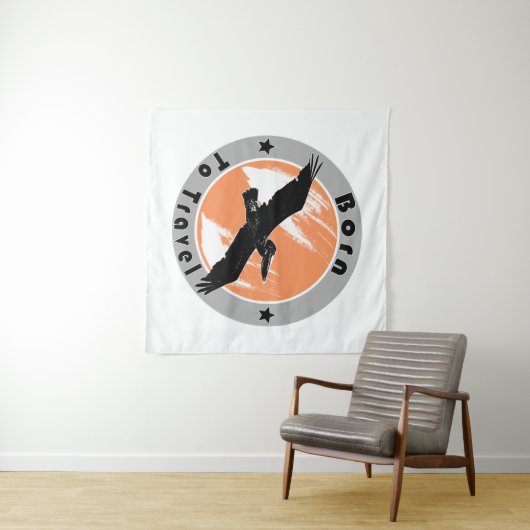 Geboren op reisbanden wandkleed (In Situ (horizontaal))