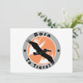 Geboren op reisuitnodiging kaart (Staand voorkant)