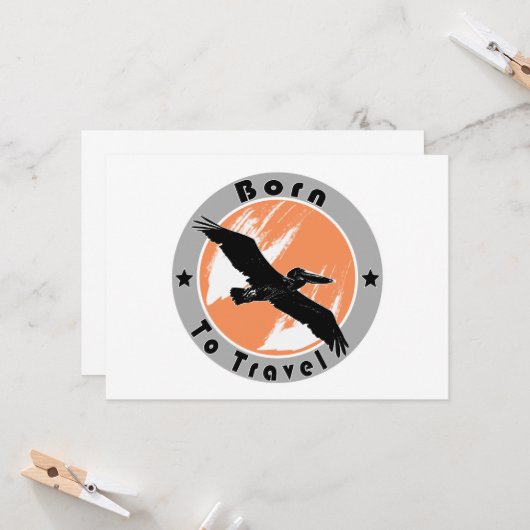 Geboren op reisuitnodiging kaart (Voorkant / Achterkant in situ)