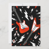 Geboren op ROCK Baby shower Invitation, Guitar Inv Kaart (Achterkant)