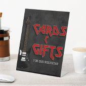 Geboren op Rock - Kaarten en cadeaubordje Reclamebord Met Voetstuk