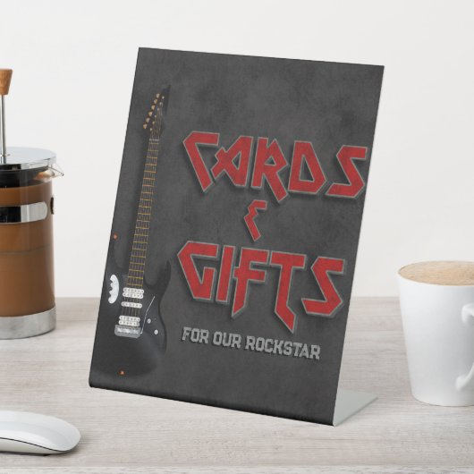 Geboren op Rock - Kaarten en cadeaubordje Reclamebord Met Voetstuk (Insitu)