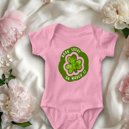 Geboren op Saint Patrick's Day Baby Girl Bodysuit