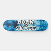 Geboren op schaats blauwe waterverf graffiti persoonlijk skateboard (Horizontaal)
