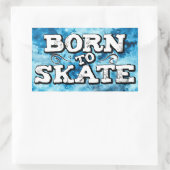 Geboren op schaats blauwe waterverf graffiti rechthoekige sticker (Tas)