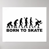 Geboren op schaats evolutiesnelheid schaatsen poster (Voorkant)