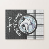 Geboren op Schaats ijs - Tartan Snowflakes IJskies Legpuzzel (Horizontaal)