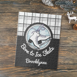 Geboren op Schaats ijs - Tartan Snowflakes IJskies Legpuzzel