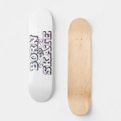 Geboren op schaats witte graffiti persoonlijk skateboard (Voorkant)