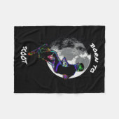 Geboren op scoot-scooter en maan fleece deken (Voorkant (Horizontaal))