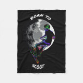 Geboren op scoot-scooter en maan fleece deken (Voorkant)