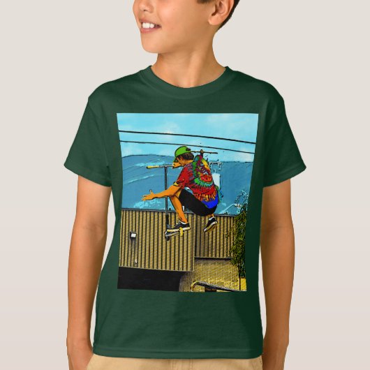 Geboren op scoot - Stunt Scooter Boy T-shirt (Voorkant)