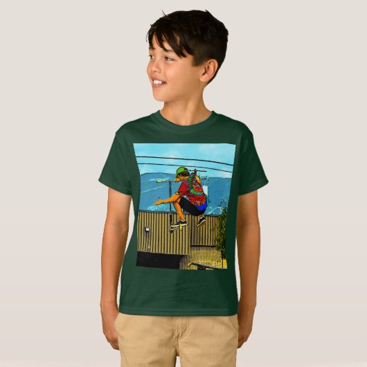 Geboren op scoot - Stunt Scooter Boy T-shirt (Voorkant volledig)