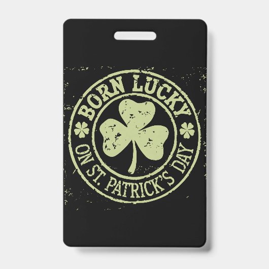 Geboren op St. Patrick's Day Iers Verjaardag Badge (Voorzijde)