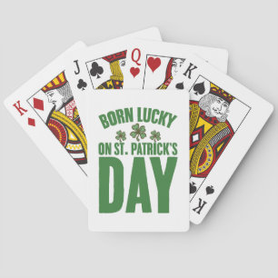 Geboren op St. Patrick's Day Iers Verjaardag Pokerkaarten